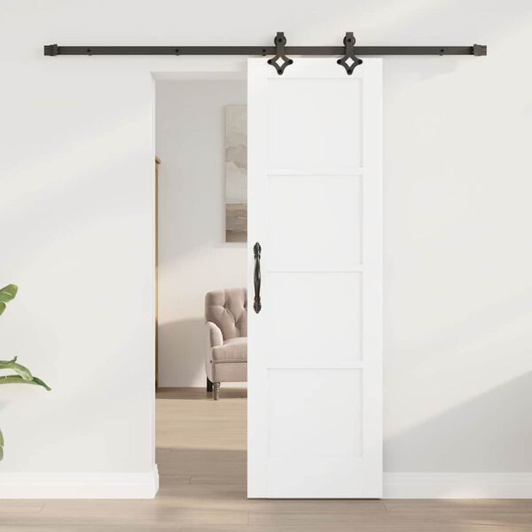 vidaXL Skyved&oslash;r Hvit og svart 61 x 198,5 cm Massiv furu