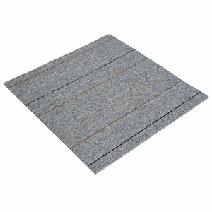 vidaXL Teppeflis Lysegr&aring; med striper 50 x 50 cm 36 stk. PP og Bitumen