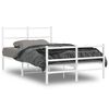 vidaXL Sengeramme i metall med hode- og fotgavl hvit 120x190 cm