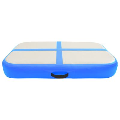 vidaXL Oppblåsbar gymnastikkmatte med pumpe 60x100x15 cm PVC blå