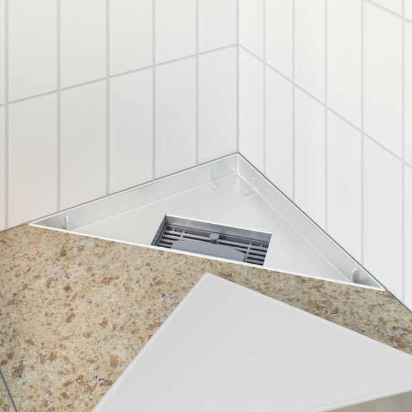 vidaXL 2 i 1 Triangel Dusjdren s&oslash;lv 25 x 25 cm Rustfritt St&aring;l 304