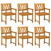 vidaXL Utend&oslash;rs benk 6 pcs Naturlig 56 x 55,5 x 90 cm Solid akasietre