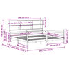 vidaXL Seng med bokhylle uten madrass 200x200 cm heltre furu