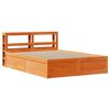 vidaXL Sengeramme med hodegavl voksbrun 160x200 cm heltre furu