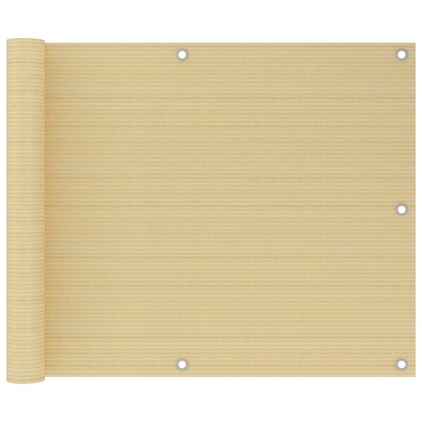 vidaXL Balkongskjerm beige 75x300 cm HDPE