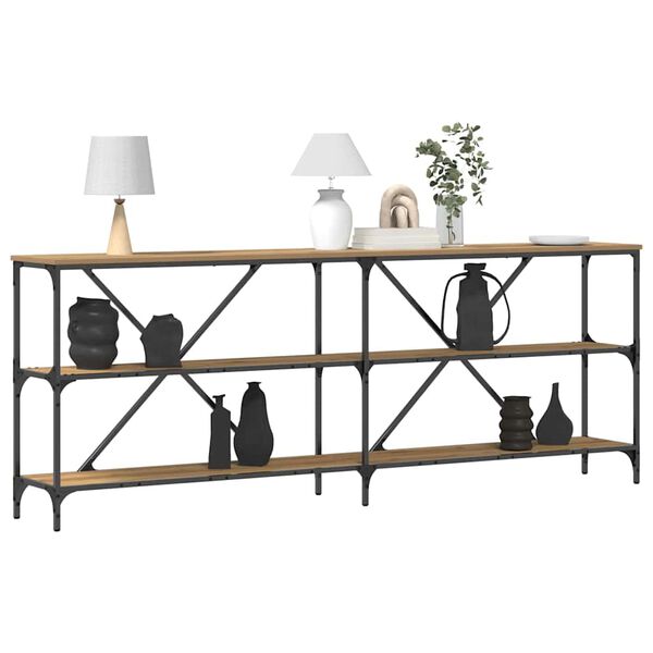 vidaXL Konsollbord Kunstnerisk Eik 200 x 30 x 75 cm Konstruert tre