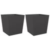 vidaXL Plantekasser 2 stk svart 50x50x50 cm st&aring;l