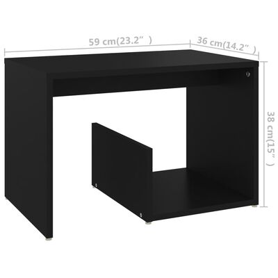 vidaXL Sidebord svart 59x36x38 cm sponplate