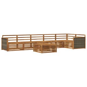 vidaXL Utend&oslash;rs sofa-sett 7 pcs Naturlig Solid akasietre