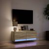 vidaXL Vegghengt TV-benk med LED sonoma eik 100x31x35 cm