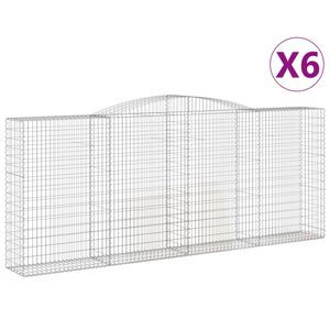 vidaXL Gabionkurver buede 6 stk 400x50x160/180 cm galvanisert jern