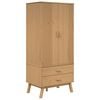 vidaXL Garderobe OLDEN brun 76,5x53x172 cm heltre furu