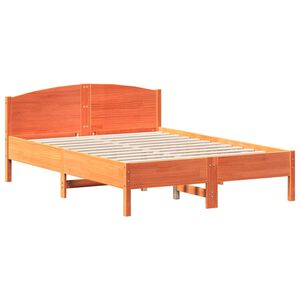 vidaXL Sengeramme uten madrass voksbrun 120x190 cm heltre furu