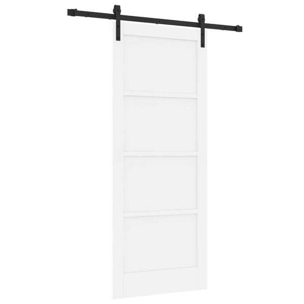 vidaXL Skyvedør Hvit 83 x 202 cm Massiv furu