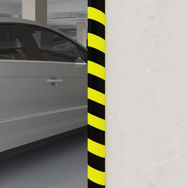 vidaXL Hjørnebeskytter gul og svart 4x3x100 cm PU