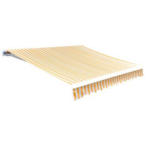 vidaXL Erstatningsduk for markise gul og hvit 3x2,5 m polyester
