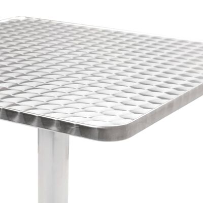 vidaXL Hagebord sølv 60x60x70 cm aluminium