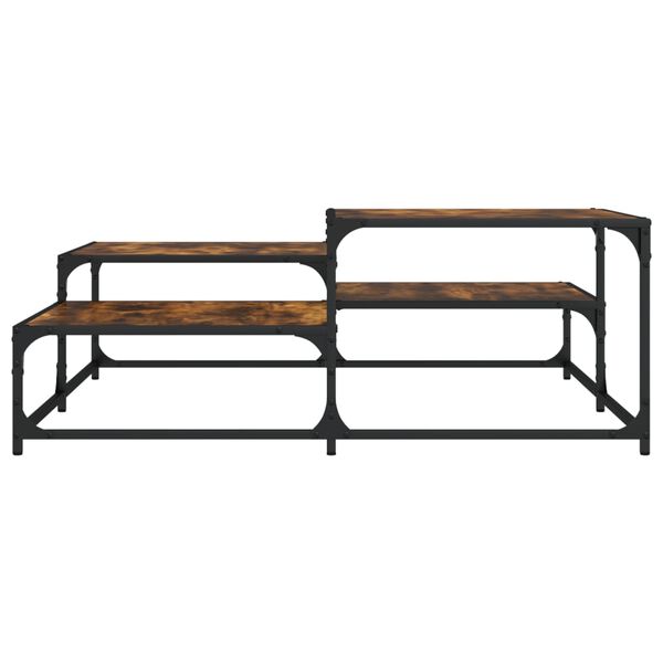 vidaXL Salongbord røkt eik 107x107x40 cm konstruert tre