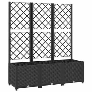 vidaXL Hagepotte med espalier svart 120x40x136 cm PP