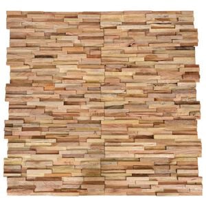 vidaXL 3D Veggkledninger 10 stk 1,08 m&sup2; heltre teak