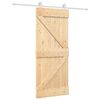 vidaXL Skyved&oslash;r Naturlig og Hvit 85 x 210 cm Massiv Furu Tre