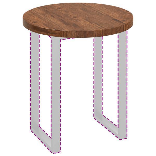 vidaXL Bordplate Lys Brun &Oslash; 70 x 4 cm Massivt Eiketre