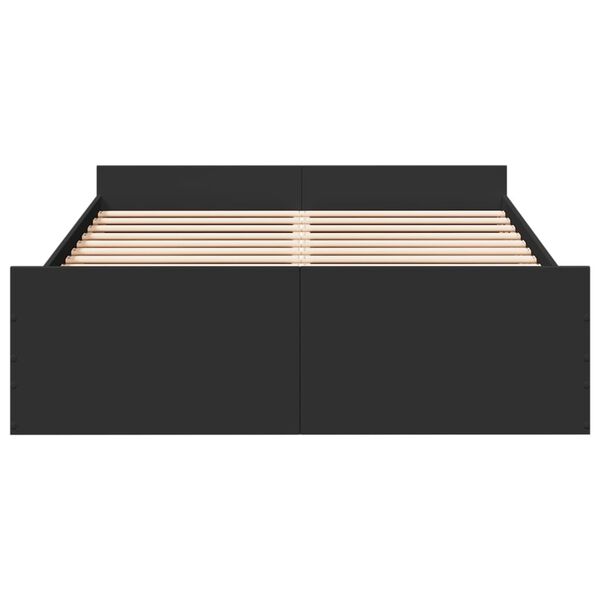 vidaXL Sengeramme med skuffer svart 140x190 cm konstruert tre