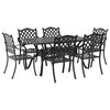 vidaXL Hage Spisegruppe 7 pcs Svart Aluminium