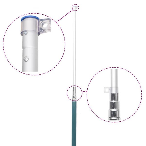 vidaXL Teleskopisk flaggstang sølv 5,55 m aluminium