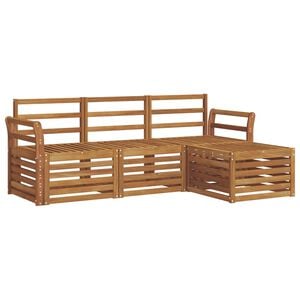 vidaXL Utend&oslash;rs sofa-sett 4 stk. Naturlig