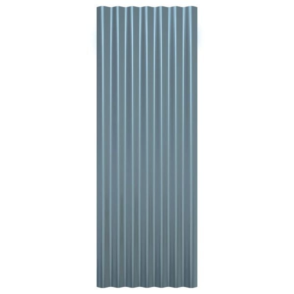 vidaXL Takpaneler 12 stk galvanisert stål grå 100x36 cm