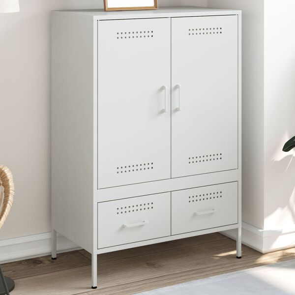 vidaXL Highboard hvit 68x39x101,5 cm stål