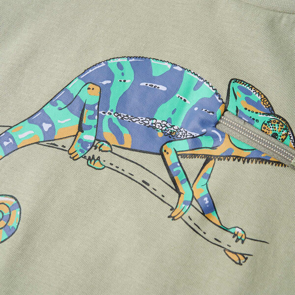 T-skjorte for barn med korte ermer lysekaki 104