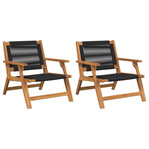 vidaXL Hagemøbler 2 pcs Svart 78 x 67 x 73cm Massivt akasietre