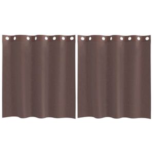vidaXL Voilegardiner med grommets 2 stk brun 140x140 cm