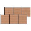 vidaXL Gjerdeplate 6 pcs WPC og Aluminium Brun