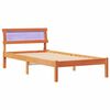 vidaXL Sengestamme med hodegjerde Vokset Brun 80 x 200 cm Massiv furu