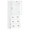 vidaXL Highboard hvit 69,5x34x180 cm konstruert tre