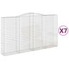 vidaXL Gabionkurver buede 7 stk 400x50x220/240 cm galvanisert jern