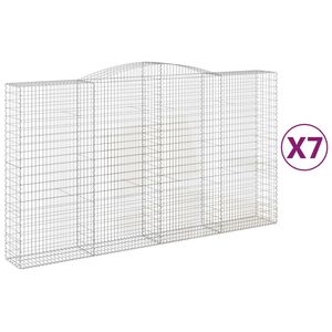 vidaXL Gabionkurver buede 7 stk 400x50x220/240 cm galvanisert jern