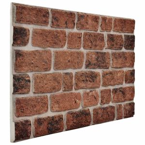 vidaXL Veggpaneler 10 stk. 100 x 50 cm Brun Murstein EPS Skum