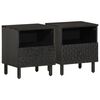 vidaXL Nattbord 2 stk svart 40x33x46 cm heltre mango