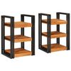 vidaXL Nattbord 2 stk. Brun og svart 38 x 33 x 58 cm Solid akasietre