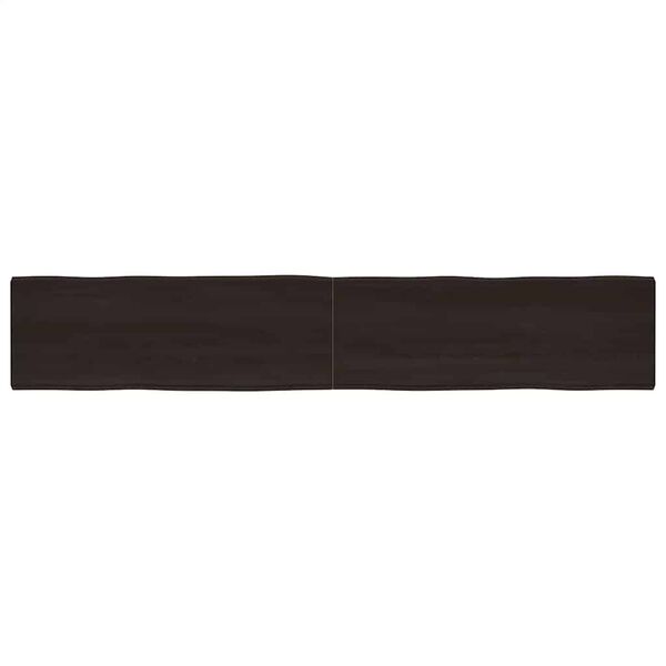 vidaXL Bordplate mørkebrun 220x40x(2-6)cm behandlet heltre naturlig