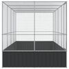 vidaXL Voliere med forlengelse sølv 418x207x212 cm stål