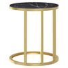 vidaXL Sidebord gull og svart marmor 45 cm herdet glass