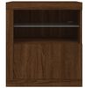 vidaXL Skjenk med LED-lys brun eik 60,5x37x67 cm