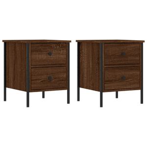vidaXL Nattbord 2 stk brun eik 40x42x50 cm konstruert tre