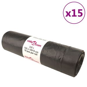 vidaXL S&oslash;ppelposer med snorer 250 stk svart 240 L