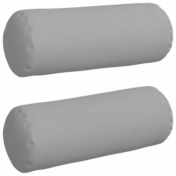 vidaXL Bolster puter 2 pcs Sky Grey Ø 25 x 70 cm stoff